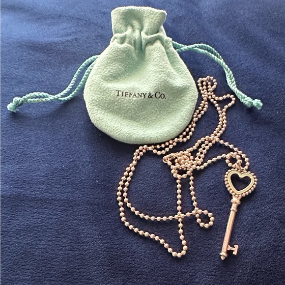 Tiffany & Co. Gold Heart Key Pendant Necklace - Picture 1 of 1